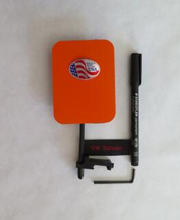 Ballistics D.O.P.E. Card (2.5x3.5) in Hunter Orange-Picatinny Mount