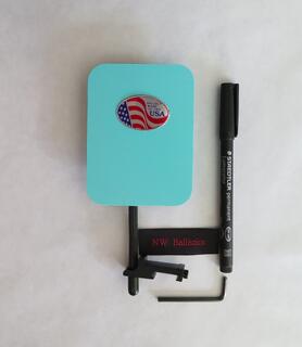 Ballistics D.O.P.E. Card (2.5x3.5) in Tiffany Blue-Picatinny Mount